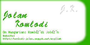 jolan komlodi business card